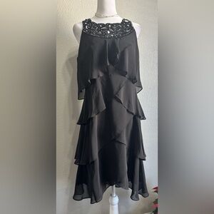 SLNY SL Fashions New York  Black Dress Fancy Festive Party Sparkle  - Size 10